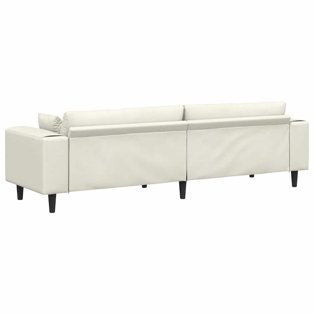 Velvet Sofa with Cushion Cream 208 cm Velvet